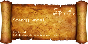 Szendy Antal névjegykártya